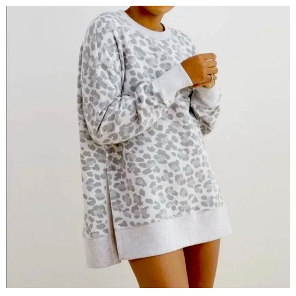 Oversized Aerie leopard print sweatshirt